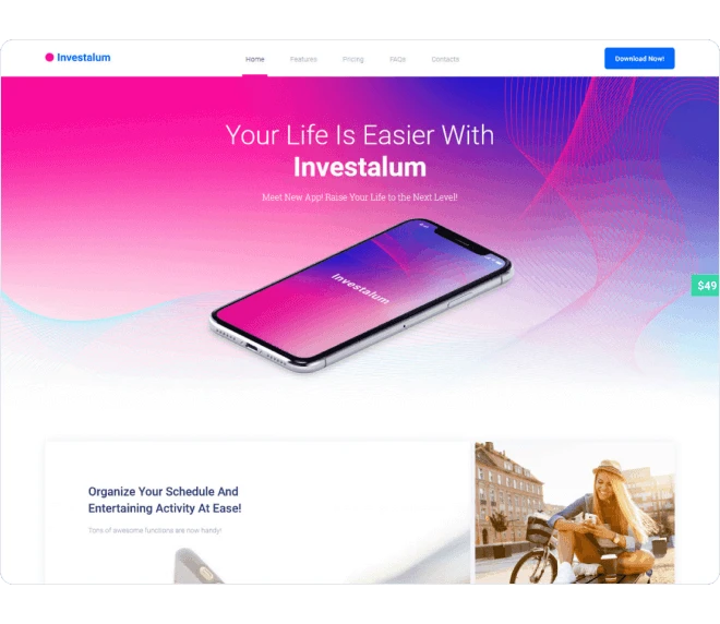 Investalum design sablon előnézete