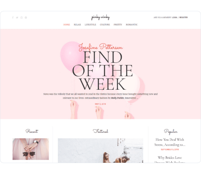 PinkyWinky design sablon előnézete